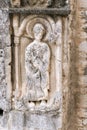 Sculpture in the cloister of Monmajour Abbey in the south of France. Royalty Free Stock Photo