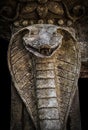 Sculpture of a cobra snake.