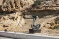 Sculpture of a cobra snake on the embankment of the Caspian Sea in the city of Aktau