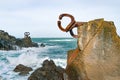 Sculpture `The Comb of the Wind` in the Basque Country of Spain.