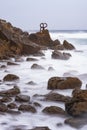 Sculpture of the Comb of the Wind Peine del Viento ,coast of the city of San Sebastian