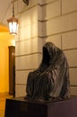 Sculpture Commander Cloak of Conscience, or Empty Cloak at Estates Theater in Prague, Czech Republic