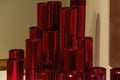 A sculpture composed of a pile of red transparent acrylic tubes Royalty Free Stock Photo