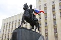 Sculpture of the cossacs ataman in front of government building