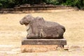 Sculpture of a cow in front of the Preah Ko temple, Siem Reap, Cambodia, Asia