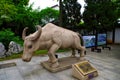 A sculpture of a cow at Panshan Scenic spot in Suzhou, China