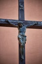 The sculpture of the crucifixion of Jesus. Religious symbol of faith. Crucifixion is the main Christian symbol