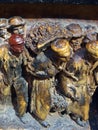 Sculpture, Dali Theatre-Museum, Figueres. Small Bronze Statues of Workmen