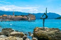 Sculpture of Dancer (Statue of Gymnast or Ballerina). Budva Old Town. Montenegro