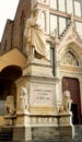 Sculpture of Dante, Outside of the Basilica of Santa Croce Church, Florence, Italy Royalty Free Stock Photo