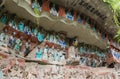 Statue of Liu Benzun, famous Tang-dynasty Baddhist layman at Dazu Rock Carvings Royalty Free Stock Photo