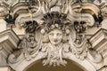 Sculpture decoration on the Crown Gate. Zwinger in Dresden, Germany. Travel photo