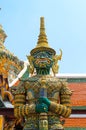 Sculpture of the demon guard at the entrance to the Thai temple, Thailand, Bangkok