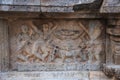 Sculpture depicting woman in a yogic pose. Airavatesvara Temple, Darasuram, near Kumbakonam, Tamil Nadu, India