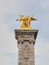 Sculpture detail on Pont Alexandre III bridge in Paris France Royalty Free Stock Photo