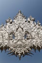 Sculpture detail with white Buddha in all-white buddhist temple Wat Rong Khun in Chiang Rai, Thailand Royalty Free Stock Photo