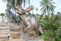 Sculpture of a Dinosaur Valley model in  Suan Nongnooch Pattaya. Thailand. Royalty Free Stock Photo