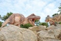 Sculpture of a Dinosaur Valley model in  Suan Nongnooch Pattaya. Thailand. Royalty Free Stock Photo