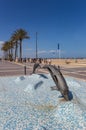 Sculpture of dolphins at the boulevard of Valencia