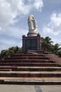 Sculpture of dolphins on the waves monument in Laem Thaen Capeat Bang Saen Beachon in Chonburi, Thailanda