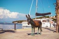 Sculpture of donkey in Jelsa town, Hvar island, Croatia