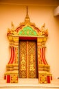 The sculpture door in Vientiane temple Laos Royalty Free Stock Photo