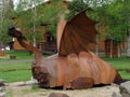 A sculpture of a dragon