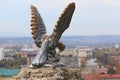 Sculpture of an eagle fighting a snake. Official symbol of the Caucasian Mineral Waters. Pyatigorsk, Russia