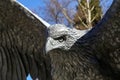 Sculpture of an eagle made of metal close-up