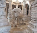 Sculpture of Elephant in Adinath jain temple in Rajasthan state