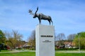 Sculpture of an elk in Nida, Lithuania Royalty Free Stock Photo