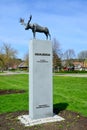 Sculpture of an elk in Nida, Lithuania Royalty Free Stock Photo