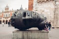 Sculpture of Eros Bendato on Main Market Square in Kracow  Poland. Krakow landmarks and ancient architecture Royalty Free Stock Photo