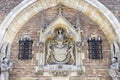 Sculpture on facade of entrance gate to Gruuthuse Museum, Bruges, Belgium Royalty Free Stock Photo