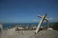 Sculpture of the fallen cross in Salvador