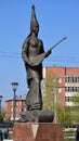 Sculpture featuring a girl in Kazakh national clothes