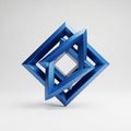 Sculpture featuring intertwined, metallic blue shapes forms a Royalty Free Stock Photo