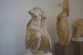 Sculpture of a female. Ancient Greek artefact of the Archaeological Museum.