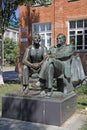 Sculpture of the first cosmonaut Yuri Gagarin and the famous rocket engineer Sergey Korolev, Taganrog, Russia