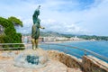 Sculpture Fisherman`s Wife in Lloret de Mar, Costa Brava, Catalonia, Spain