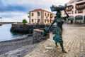 A sculpture of a fishwife in the fishing port in Puerto de la Cruz, Spain.