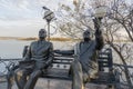 Sculpture Before the flight. Cosmonaut Gagarin and designer Korolev