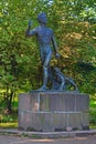 Sculpture of Forest boy in city park in Vyborg, Russia