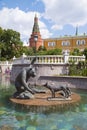 Sculpture in a fountain on Manezh Square, Moscow