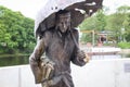Sculpture fountain ``Student`` in Jelgava city, Latvia
