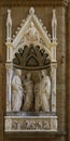 Sculpture of Four Crowned Martyrs or Four Saints, and masters of wood and stone workers, Orsanmichele church, Florence, Royalty Free Stock Photo