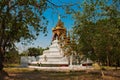 The sculpture of four standing Buddhas. Bago. Myanma. Burma.