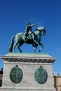 Sculpture of Frederik V on Horseback in Amalienborg Square in Co