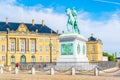 Sculpture of Frederik V on Horseback in Amalienborg Square in Copenhagen, Denmark