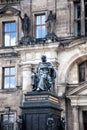 Sculpture of Friedrich August in Zwinger Palace. Dresden. Germany. Historical Monument King